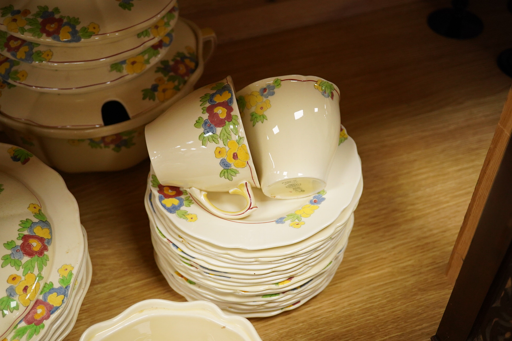 A Royal Doulton Minden part dinner service to include service to include tureens, cups and saucers and jugs